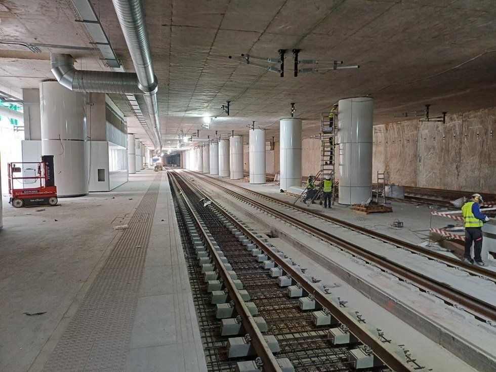 Imagen de las obras en la estación de El Carmen