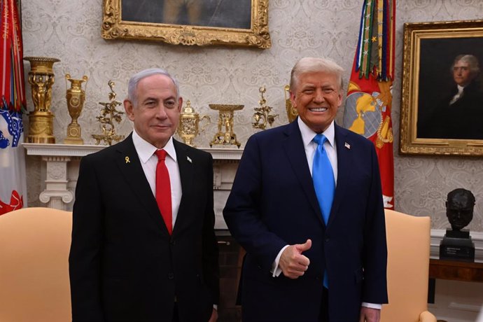 El presidente de Estados Unidos, Donald Trump, y el primer ministro israelí, Benjamin Netanyahu, en la Casa Blanca.