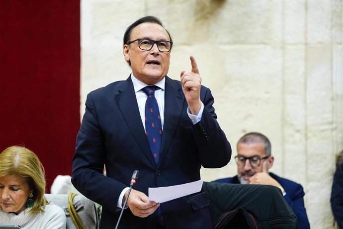 El consejero de Universidad, Investigación e Innovación, José Carlos Gómez Villamandos, en pleno parlamentario este jueves, 06 de febrero de 2025.