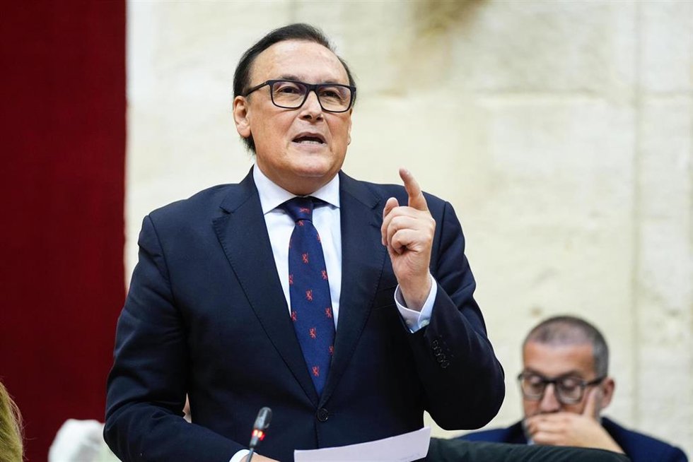 El consejero de Universidad, José Carlos Gómez Villamandos, en la sesión plenaria del 6 de febrero de 2025.