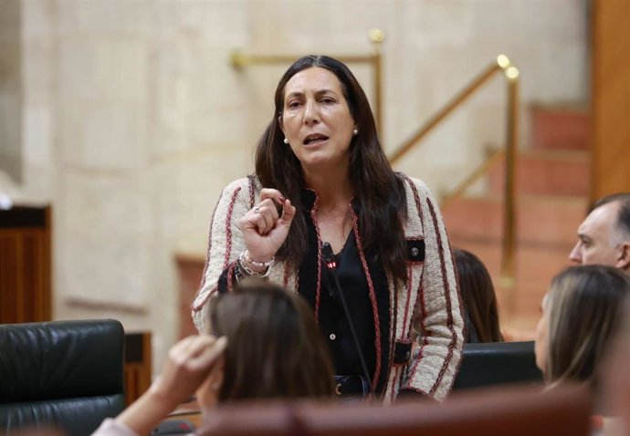 La consejera de Inclusión Social, Juventud, Familias e Igualdad, Loles López, en pleno parlamentario este jueves, 06 de febrero de 2025.