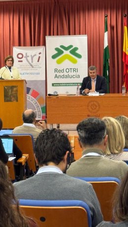 El secretario general de Investigación e Innovación de la Consejería de Universidad, Investigación e Innovación, Antonio Posadas, en la inauguración de la XV Reunión ROA en la Universidad de Huelva.
