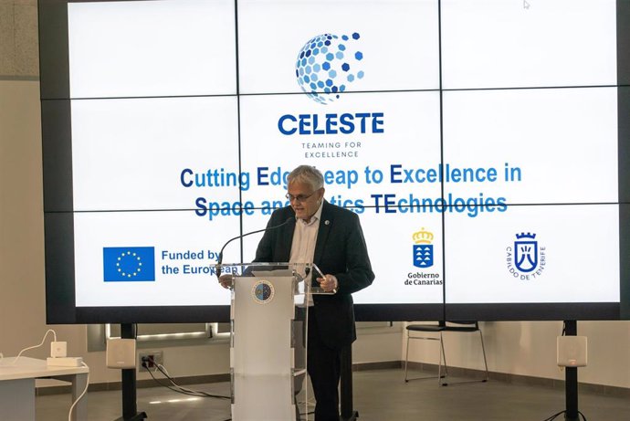 El director del IAC, Valentín Martínez Pillet, en la presentación del proyecto CELESTE