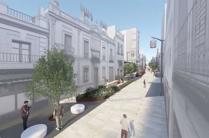 Infografía del diseño de la segunda fase de la reforma de la calle La Mina