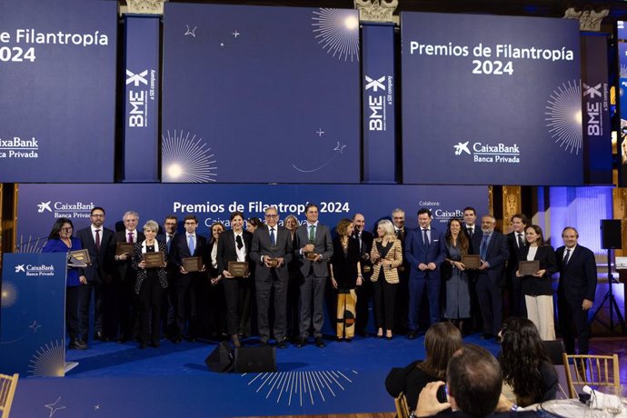 Los galardonados en los Premios de Filantropía 2024 de CaixaBank Banca Privada.