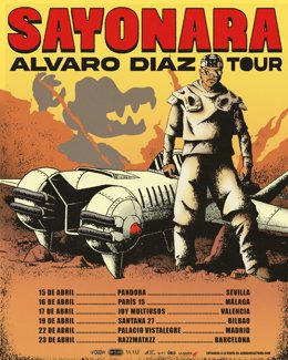El raper, Álvaro Díaz, començarà el seu gira per Espanya el 15 d'abril i recorrerà set ciutats amb el seu disc 'Sayonara'