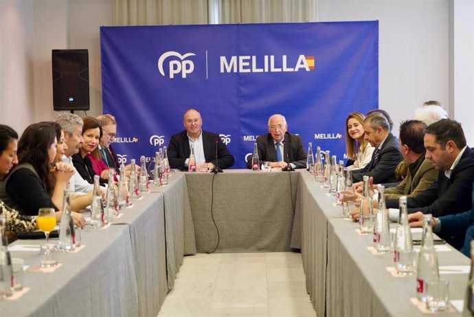El portavoz del Partido Popular (PP) en el Congreso de los Diputados, Miguel Tellado, en una reunión con empresarios.