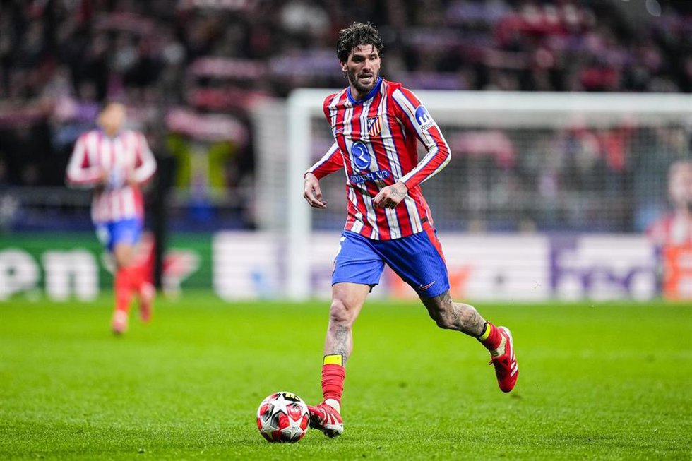 El jugador del Atlético de Madrid Rodrigo de Paul durante un partido de la Liga de Campeones.