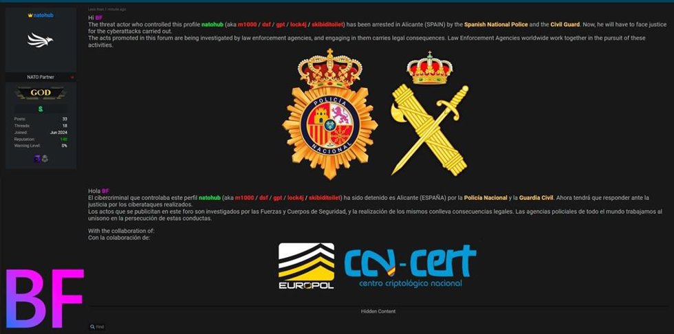 La Policía deja un 'aviso' en el foro del hacker que atacó a 40 organismos: "Los ciberataques son perseguidos"