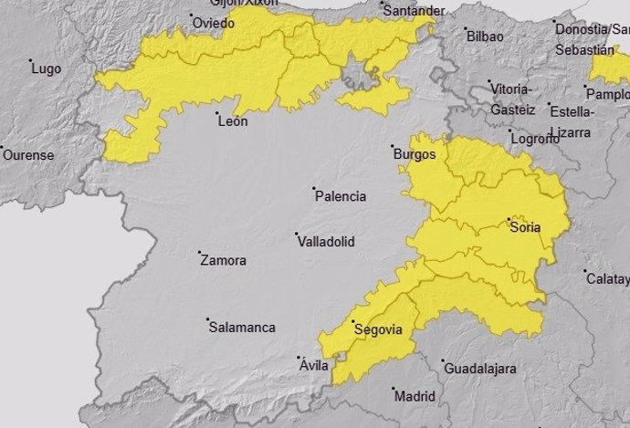 Avisos para este viernes en Castilla y León