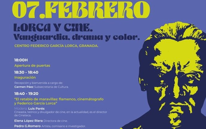 Cartel de la jornada 'Lorca y Cine. Vanguardia, drama y color'.