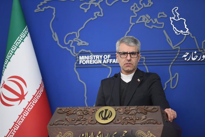 El portavoz del Ministerio de Exteriores de Irán, Esmaeil Baghaei, durante una rueda de prensa.