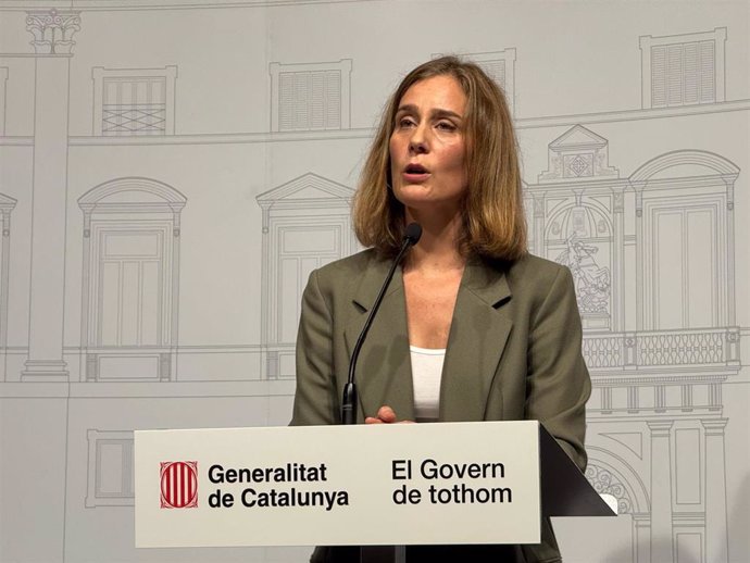 Archivo - La líder de los Comuns en el Parlament, Jéssica Albiach, en rueda de prensa este lunes