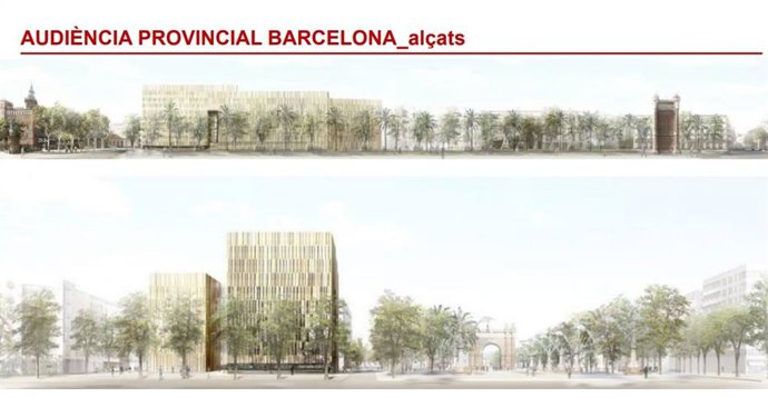 Alzado de la nueva Audiencia Provincial de Barcelona