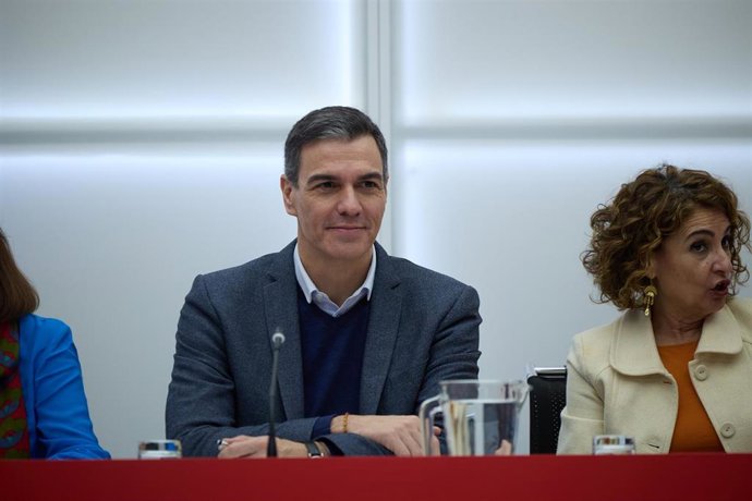 El presidente del Gobierno y secretario general del PSOE, Pedro Sánchez, durante la reunión de la Comisión Ejecutiva Federal en la sede federal del PSOE, a 27 de enero de 2025, en Madrid (España).