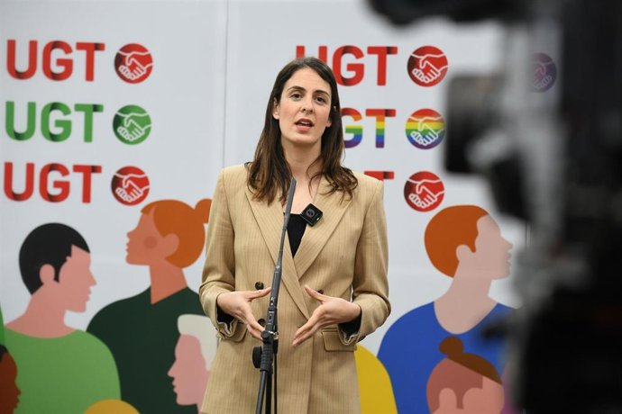 La portavoz del grupo municipal de Más Madrid, Rita Maestre, durante la clausura del 16º Congreso de UGT Madrid, en la sede de UGT, a 29 de enero de 2025, en Madrid (España).