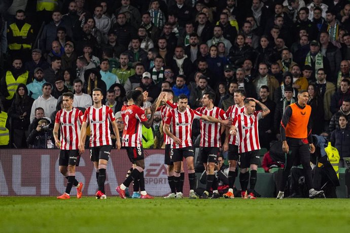 Oihan Sancet of Athletic Club celebrates a goal during the Spanish league, LaLiga EA Sports, football match played between Real Betis and Athletic Club at Benito Villamarin stadium on February 2, 2025, in Sevilla, Spain.