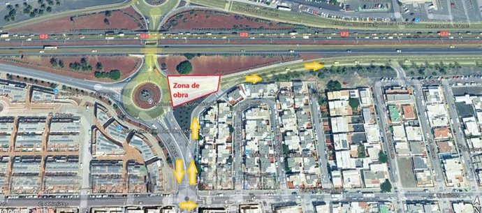 Zona de obras en la LZ-2