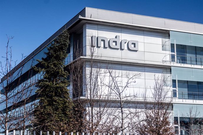 Fachada de la sede de Indra, a 5 de febrero de 2025, en Madrid (España). 