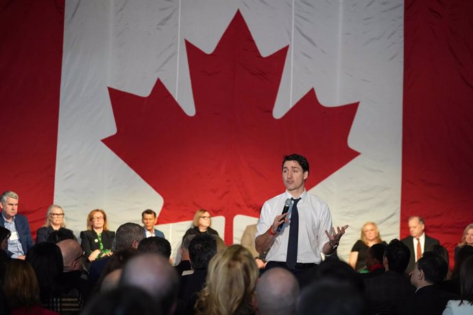 February 7, 2025, Toronto, On, Canada: Prime Minister Justin Trudeau addresses a Canada-U.S. economic summit in Toronto, Friday, Feb.7, 2025.