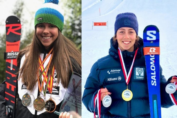 Las esquiadoras españolas María Martín-Granizo (izda) y Audrey Pascual (dcha)