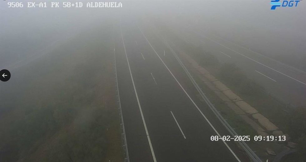 Niebla en la carretera de Aldehuela