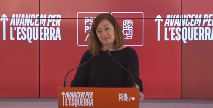 La secretaria general del PSIB-PSOE, Francina Armengol, durante su intervención en la reunión del Consell Polític