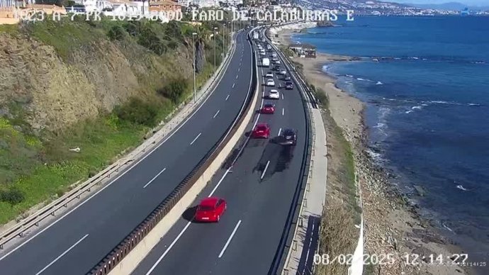 Imagen de la autovía A-7 a su paso por la zona del faro de Calaburras, en Mijas.