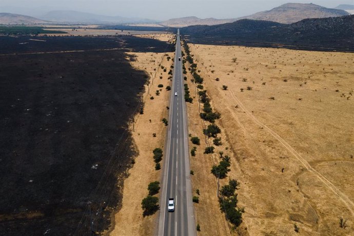 Archivo - Secuelas de incendios en Chile 