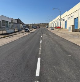 Zona asfaltada de la Ronda del Transporte de Huesca.