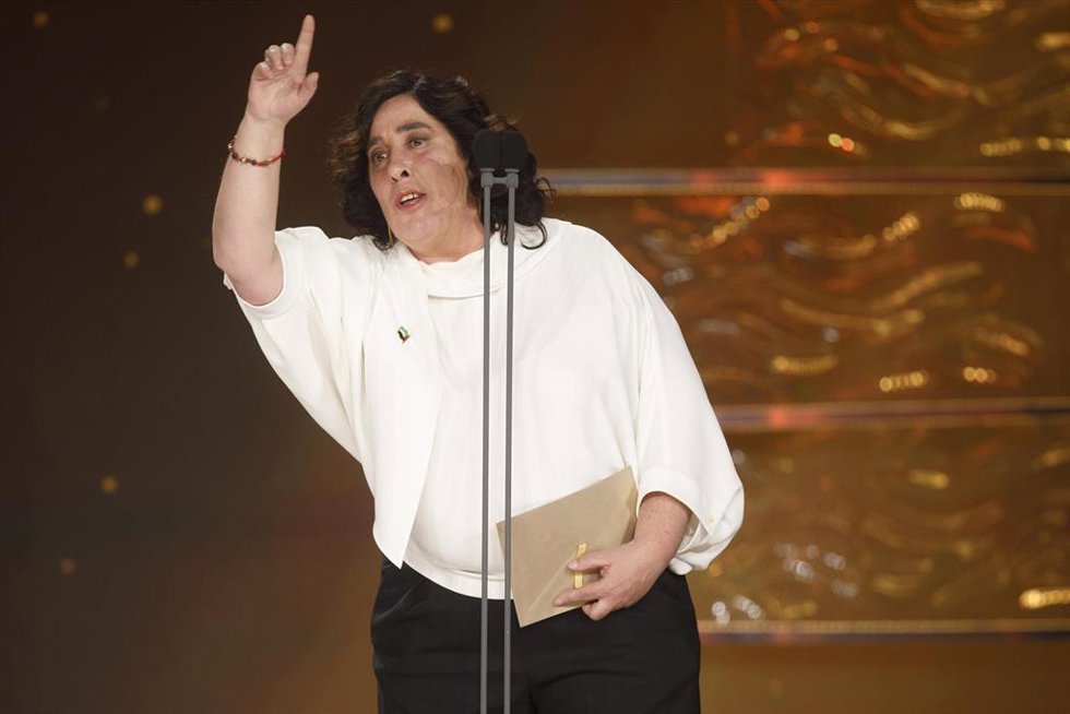 Arantxa Echevarría anuncia Goya ex aequo a Mejor Película 'La inflitrada' y 'El 47' en la 39 edición de los Premios Goya, en el Palacio de Exposiciones y Congresos de Granada, a 8 de febrero de 2025, en Granada, Andalucía (España). Los galardones son o