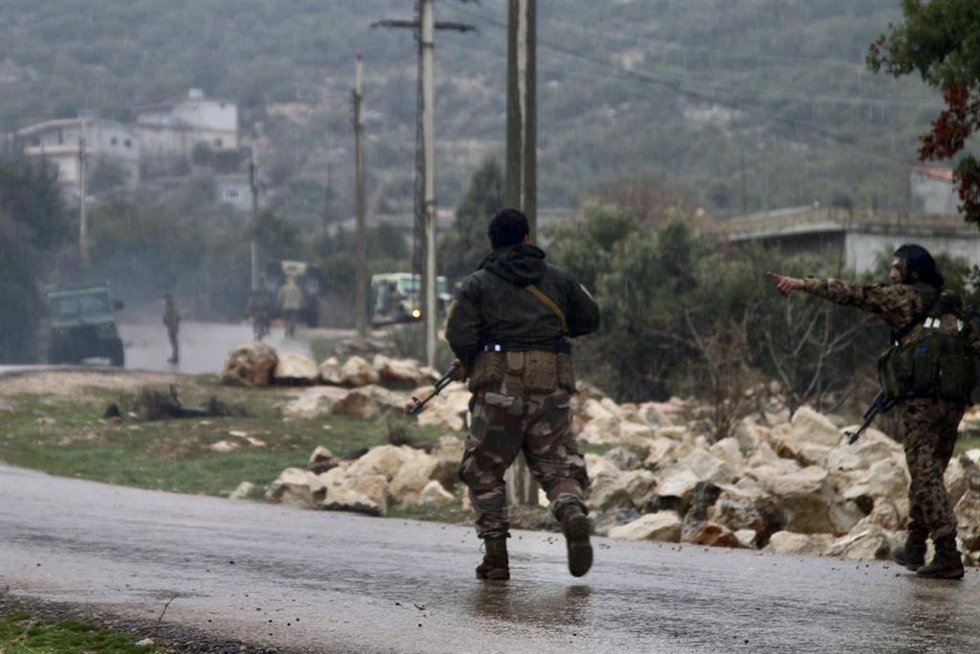 Combatientes sirios en la provincia de Homs 