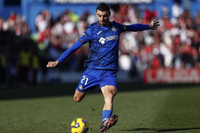 El jugador del Getafe Juan Iglesias durante un partido.