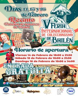 Cartel de la V Feria de Coleccionismo de Bailén.