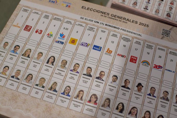 Papeleta de las elecciones en Ecuador