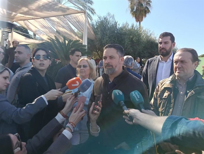 El presidente de Vox, Santiago Abascal, en Murcia, en la Finca Buenavista