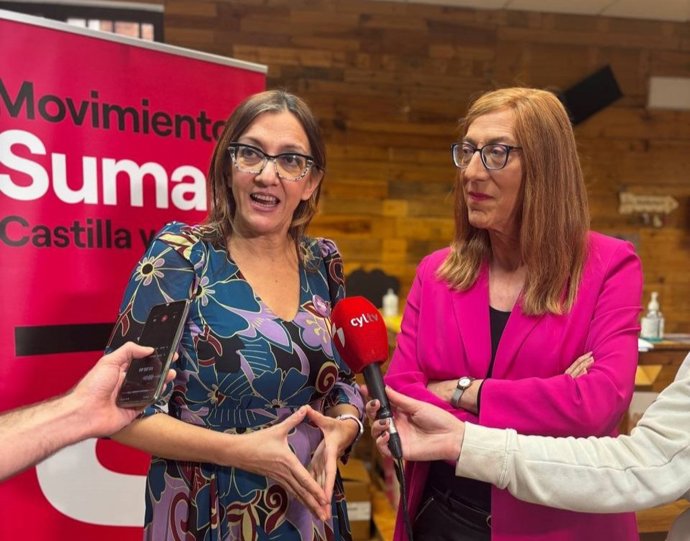 Las coordinadoras de Sumar en Castilla y León, Charo Fernández y Marina Echebarría.