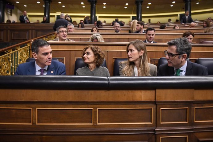 Archivo - Pedro Sánchez, María Jesús Montero, Sara Aagesen i Félix Bolaños