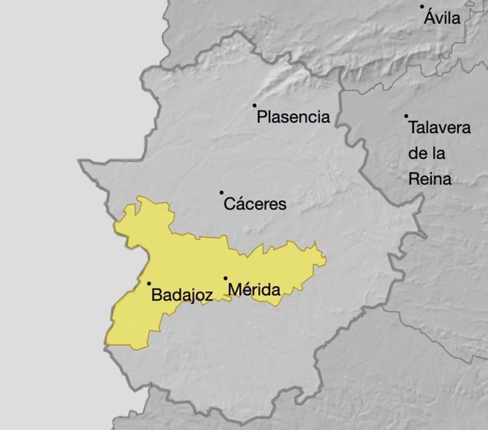 El aviso amarillo por niebla se activará en la comarca pacense de Vegas del Guadiana