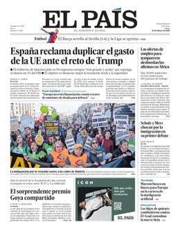 Portada de El País 10 de febrero de 2025