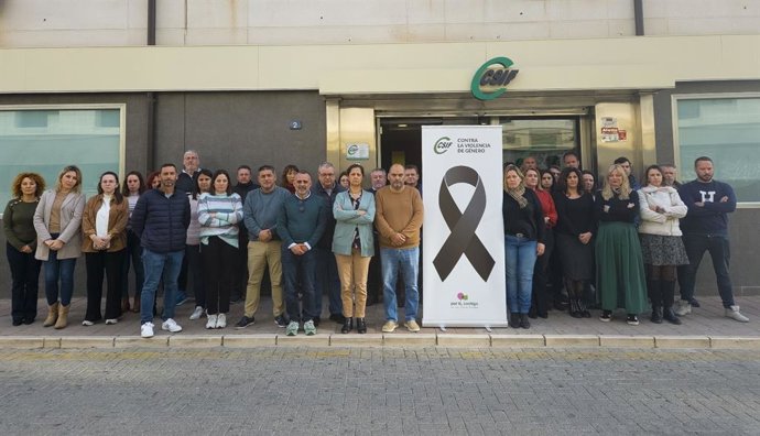 Concentración de CSIF en su sede de Málaga.