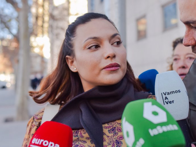 La actriz Elisa Mouliaá llega a declarar a los juzgados de Plaza de Castilla, a 16 de enero de 2025