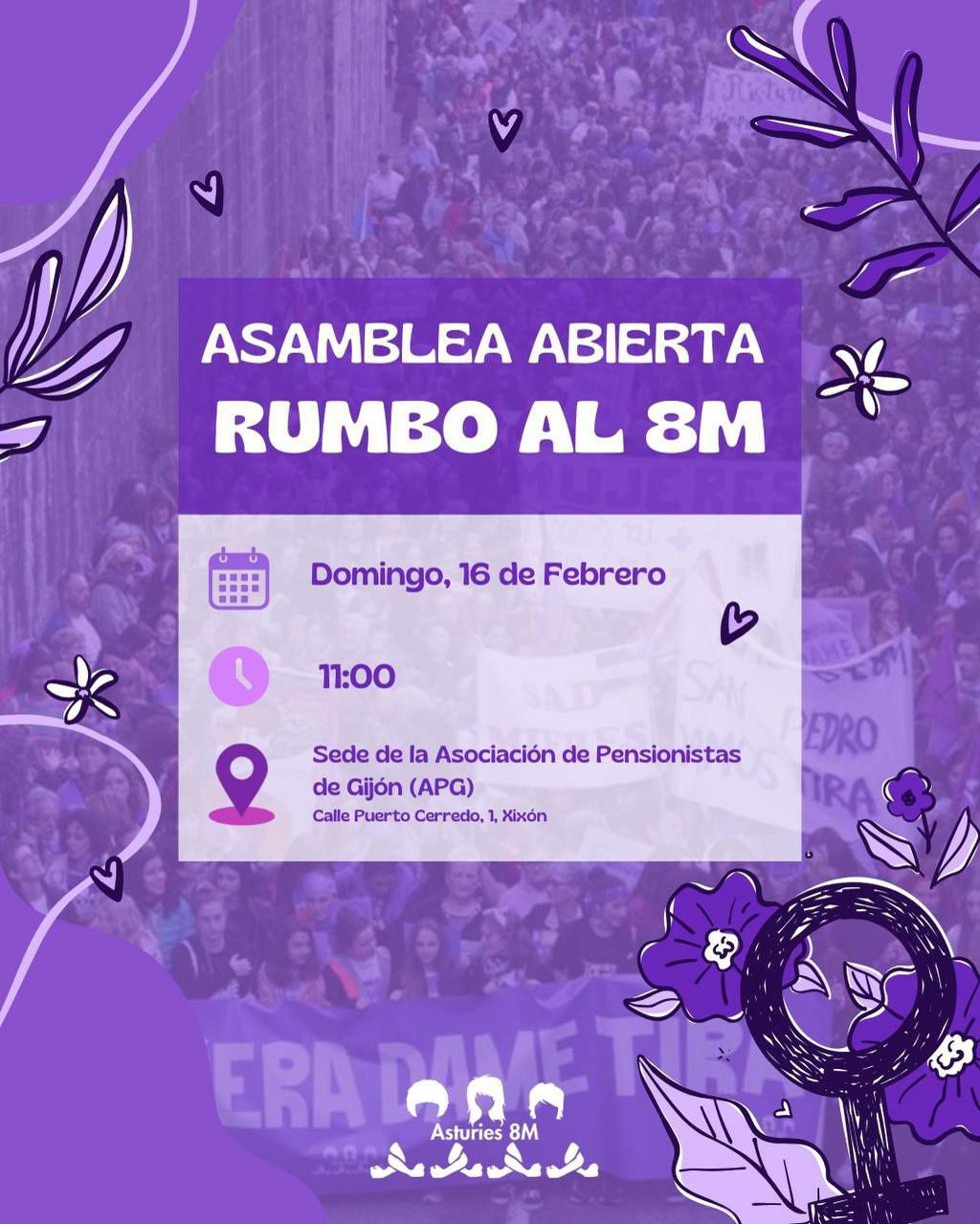 Cartel anunciador de una de las acciones del 'Asturies Feminista 8M', previa a la manifestación del 8 de marzo en Gijón.