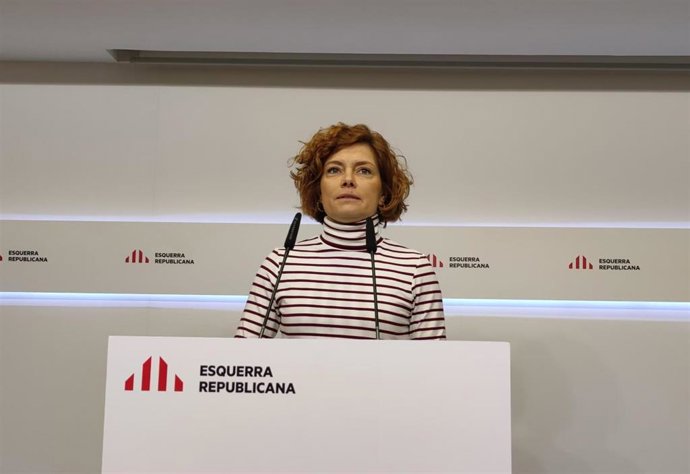 La secretaria general y portavoz de ERC, Elisenda Alamany, en rueda de prensa