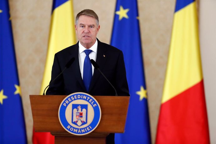 Archivo - BUCHAREST, Dec. 23, 2024  -- Romanian President Klaus Iohannis announces the nomination of Marcel Ciolacu as prime minister at Cotroceni palace in Bucharest, Romania, on Dec. 23, 2024. Romanian President Klaus Iohannis said on Monday that he had