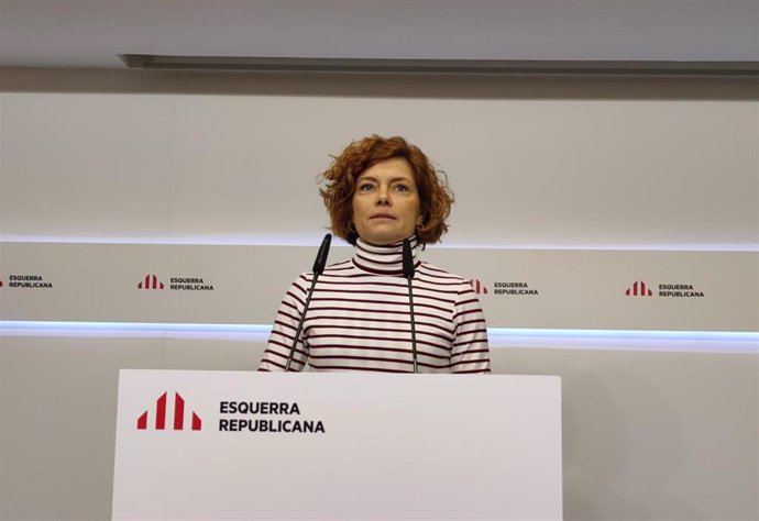 La secretaria general y portavoz de ERC, Elisenda Alamany, en rueda de prensa