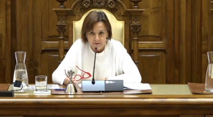 La alcaldesa de Gijón, Carmen Moriyón, interviene en el Pleno Municipal gijonés (Archivo)