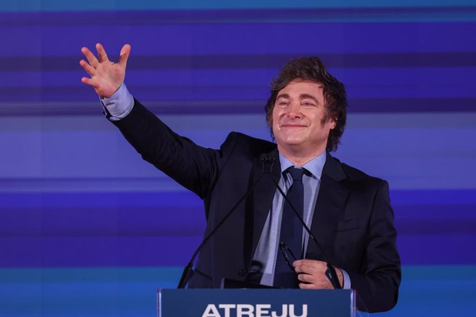 Archivo - December 14, 2024, Rome, Italy: President of Argentina Javier Milei  speaks during the political event organized by the governing party Fratelli D'Italia called Atreju 2024 at the Circo Massimo in Rome.