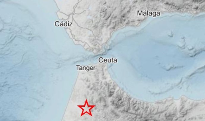 Mapa donde se indica el epicentro de la actividad sísmica registrada.