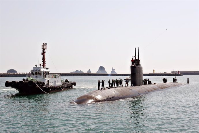 Archivo - Imagen de archivo de un submarino estadounidense en Busan (Corea del Sur)